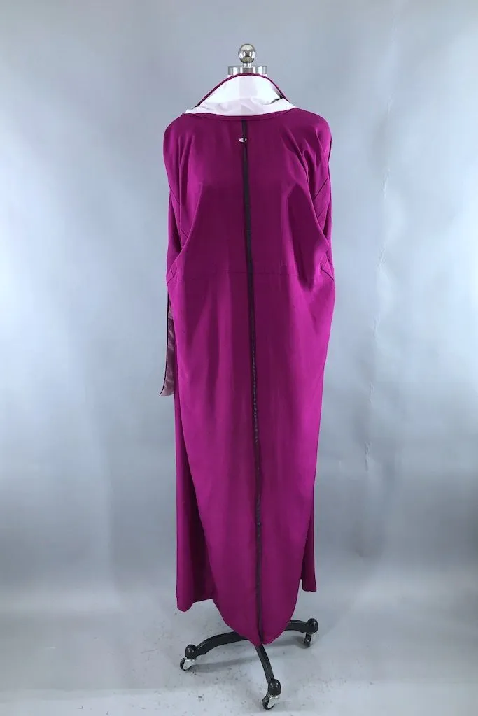 Vintage Magenta Purple Silk Kimono Robe