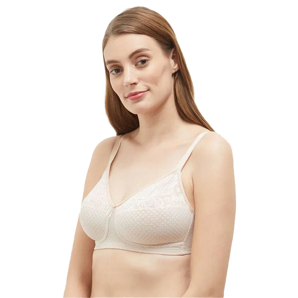 Visual Effects  Non Padded  Non Wired Full Coverage Minimizer Everyday Comfort  Bras - Beige